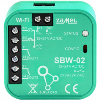 ZAMEL SUPLA SBW-02 sterownik bram 2-kanałowy WiFi-17021