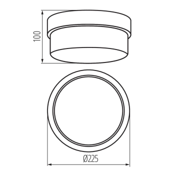 KANLUX TUNA S1101-W plafon LED E27 100W IP44-23641