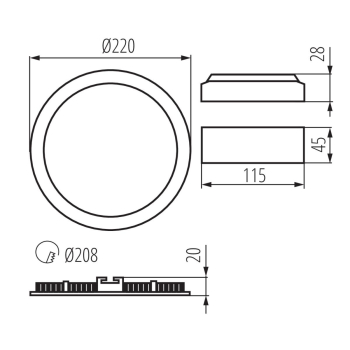 KANLUX ROUNDA V2LED18W-NW-W oprawa downlight-24308