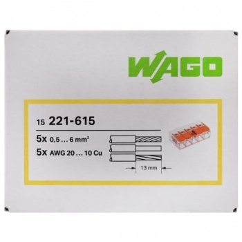 WAGO 221-615 złączka 5x6 op. 15szt-27088